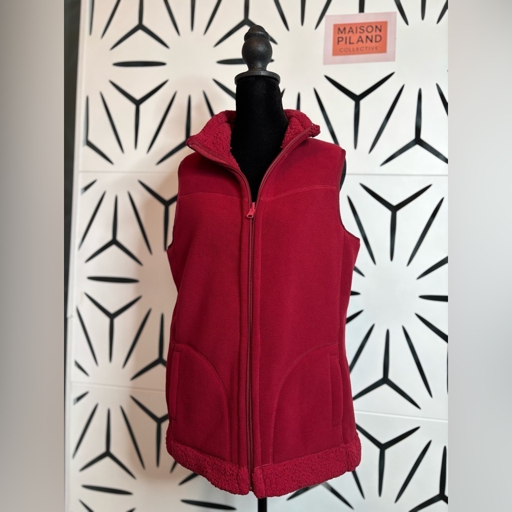 Republic Industry Cozy Deep Red Reversible Vest Size L - Picture 10 of 16